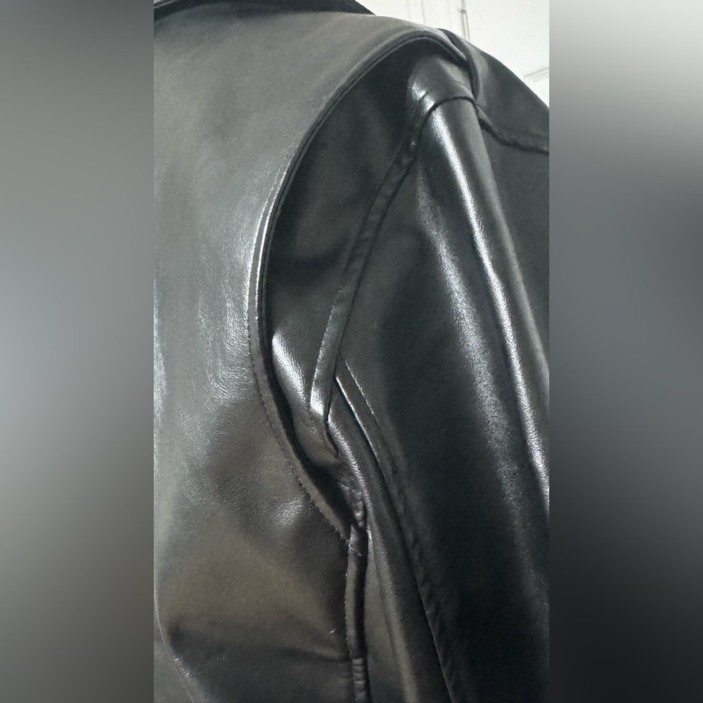 Cotton On Faux Leather Moto Biker Jacket Black Size S/M - Picture 7 of 13